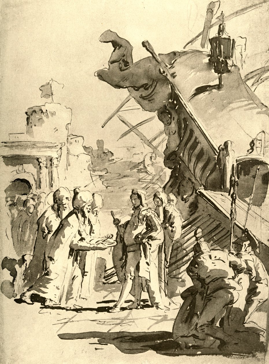 Capitulação de uma cidade, meados do século XVIII, 1928 de Giovanni Battista Tiepolo