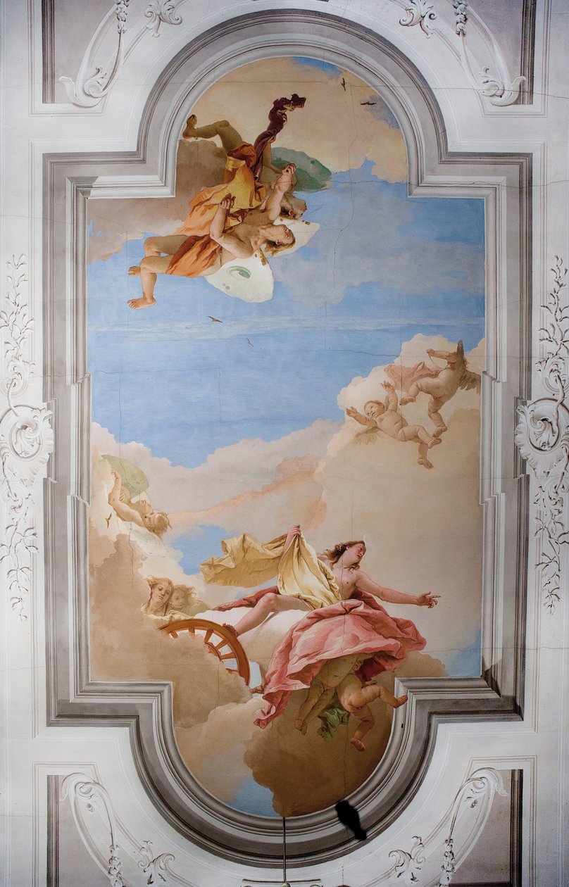 Teto do Hall de Entrada na Palazzina, 1757 de Giovanni Battista Tiepolo