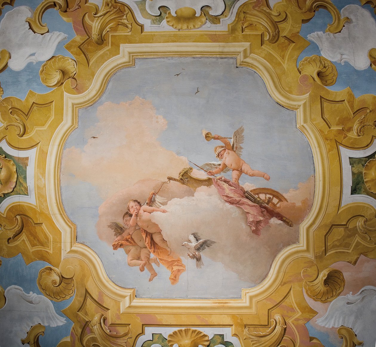 Teto da Sala de Orlando Furioso na Palazzina, 1757 de Giovanni Battista Tiepolo