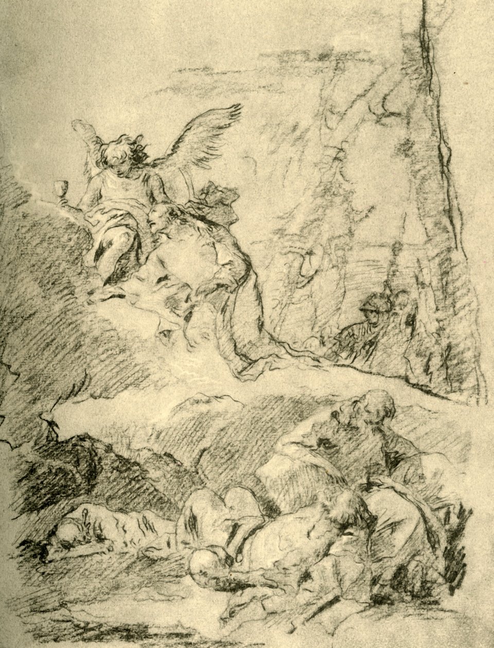 Cristo no Monte das Oliveiras, meados do século XVIII, 1928 de Giovanni Battista Tiepolo