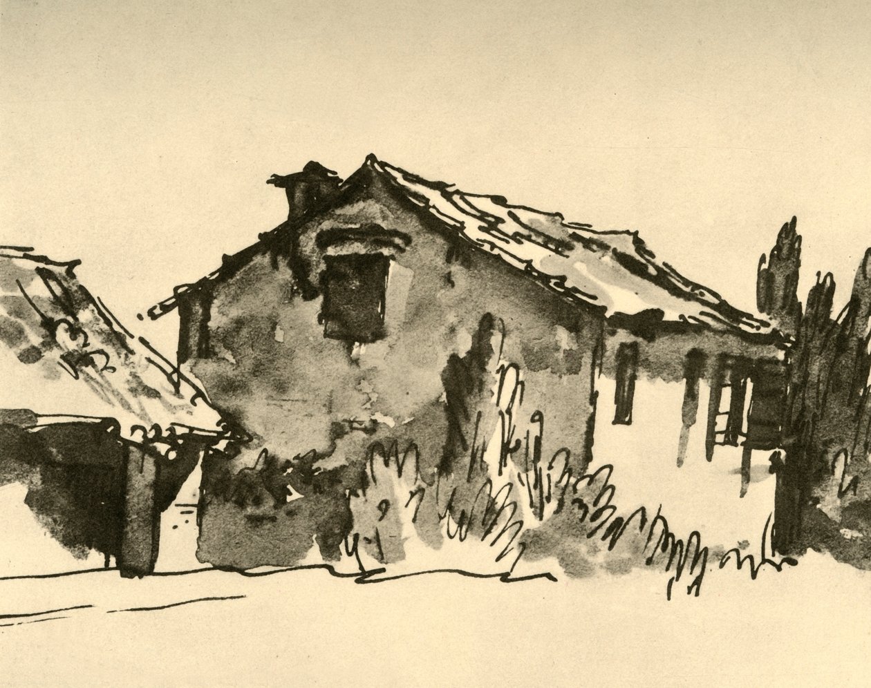 Casa de campo, meados do século XVIII, 1928 de Giovanni Battista Tiepolo