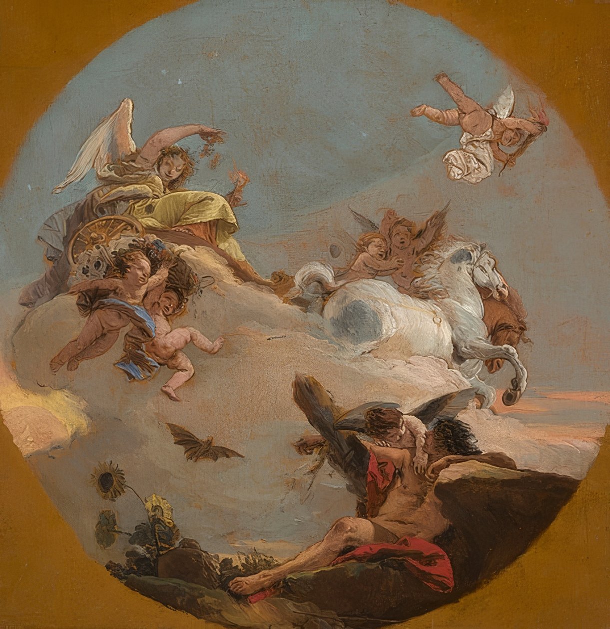 A carruagem da Aurora. Por volta de 1734 de Giovanni Battista Tiepolo
