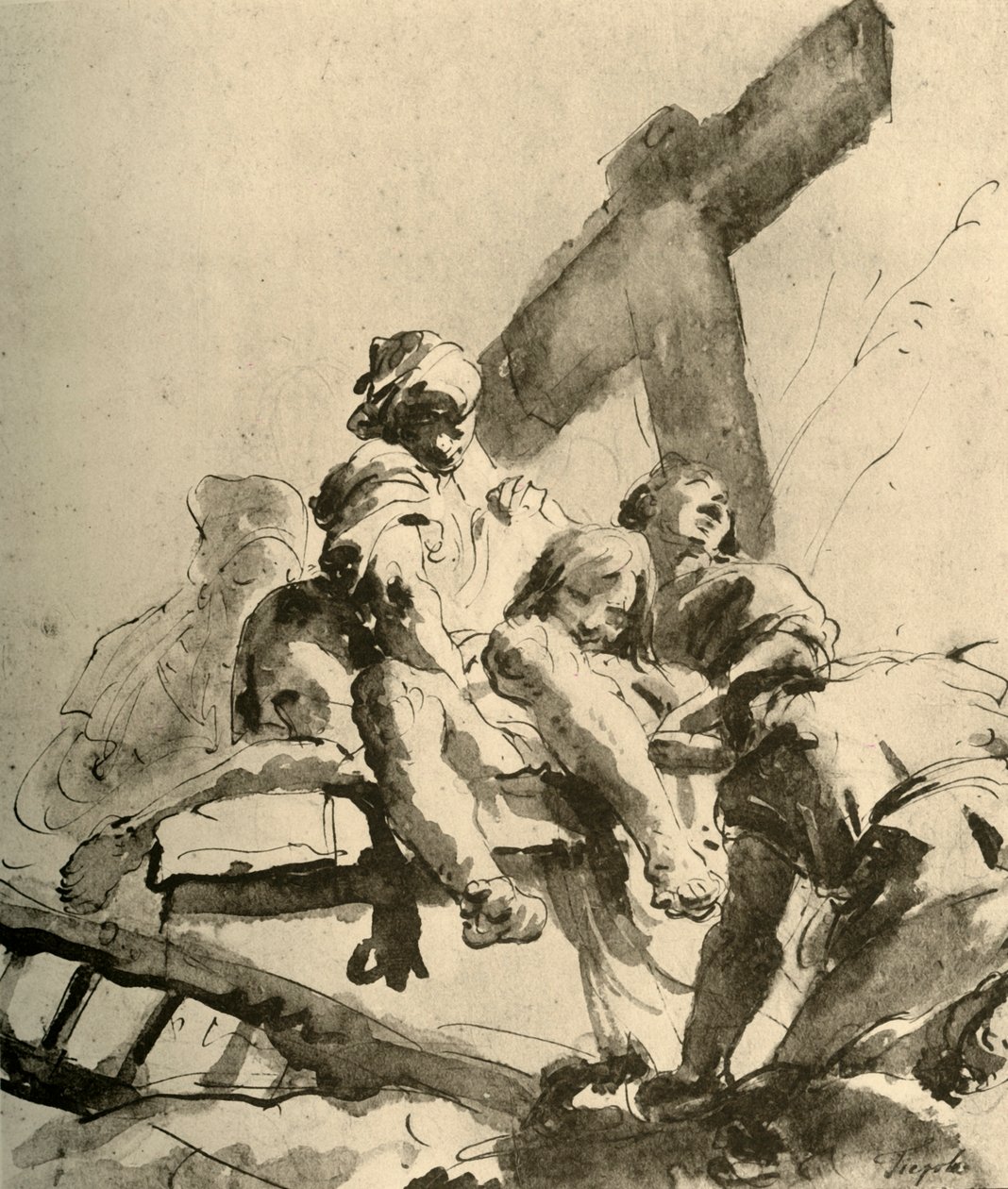 Descida da Cruz, meados do século XVIII, 1928 de Giovanni Battista Tiepolo