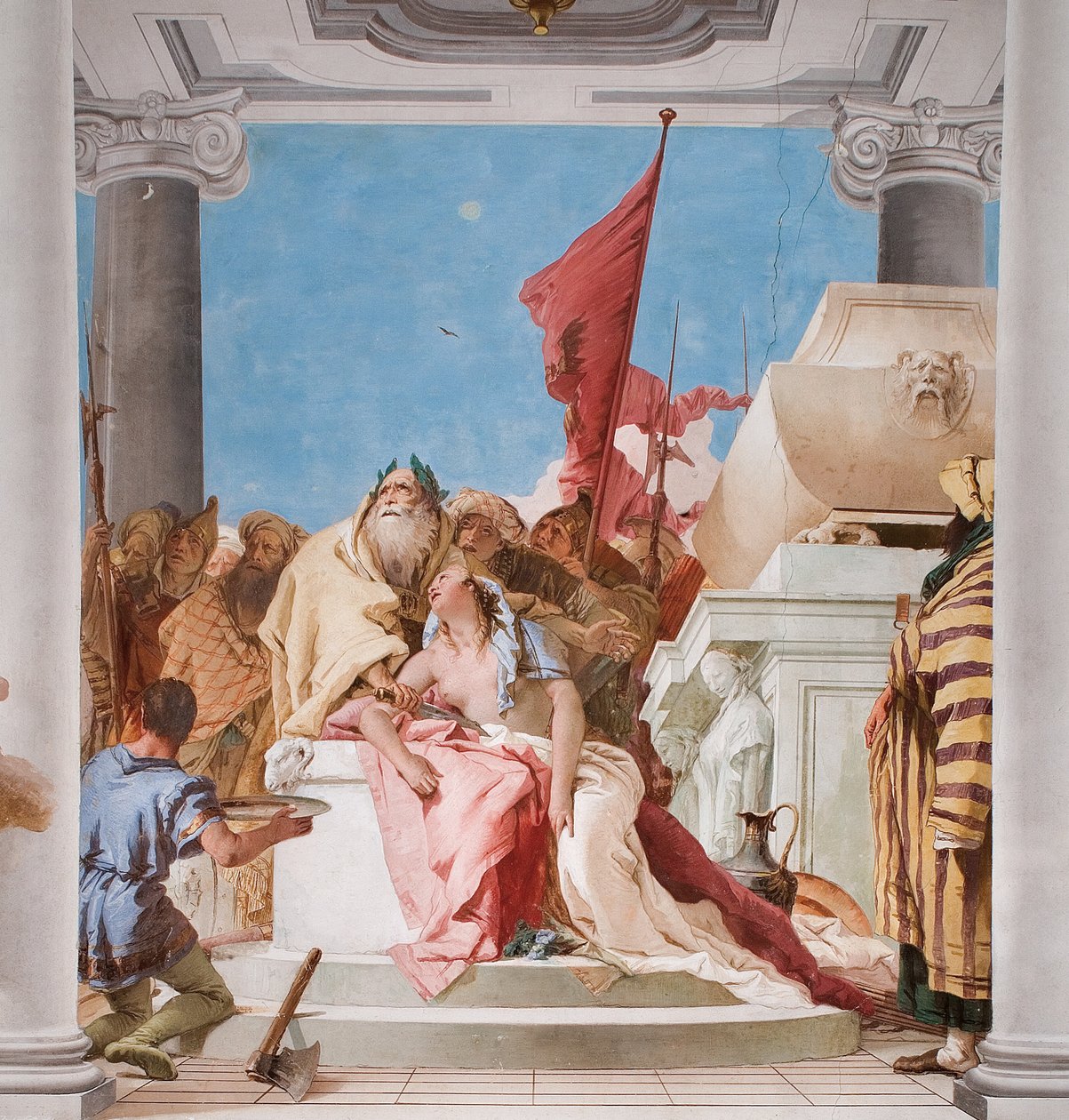 Detalhe do Sacrifício de Ifigênia, do Hall de Entrada da Palazzina, 1757 de Giovanni Battista Tiepolo