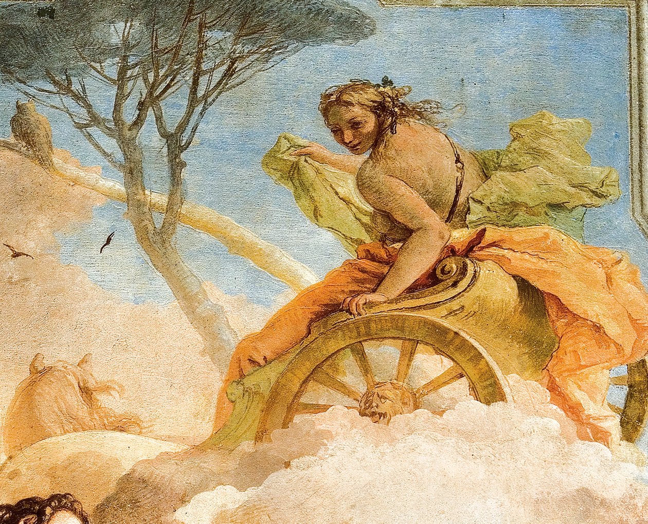 Detalhe de Armida, de Armida Abduction the Sleeping Rinaldo, da Sala de Jerusalém Entregue na Palazzina, 1757 de Giovanni Battista Tiepolo
