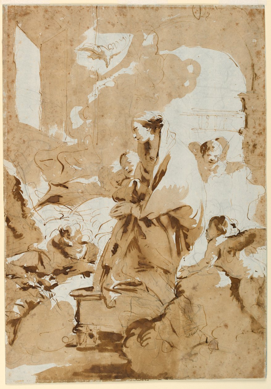 Desenho, A Anunciação, ca. 1732 de Giovanni Battista Tiepolo