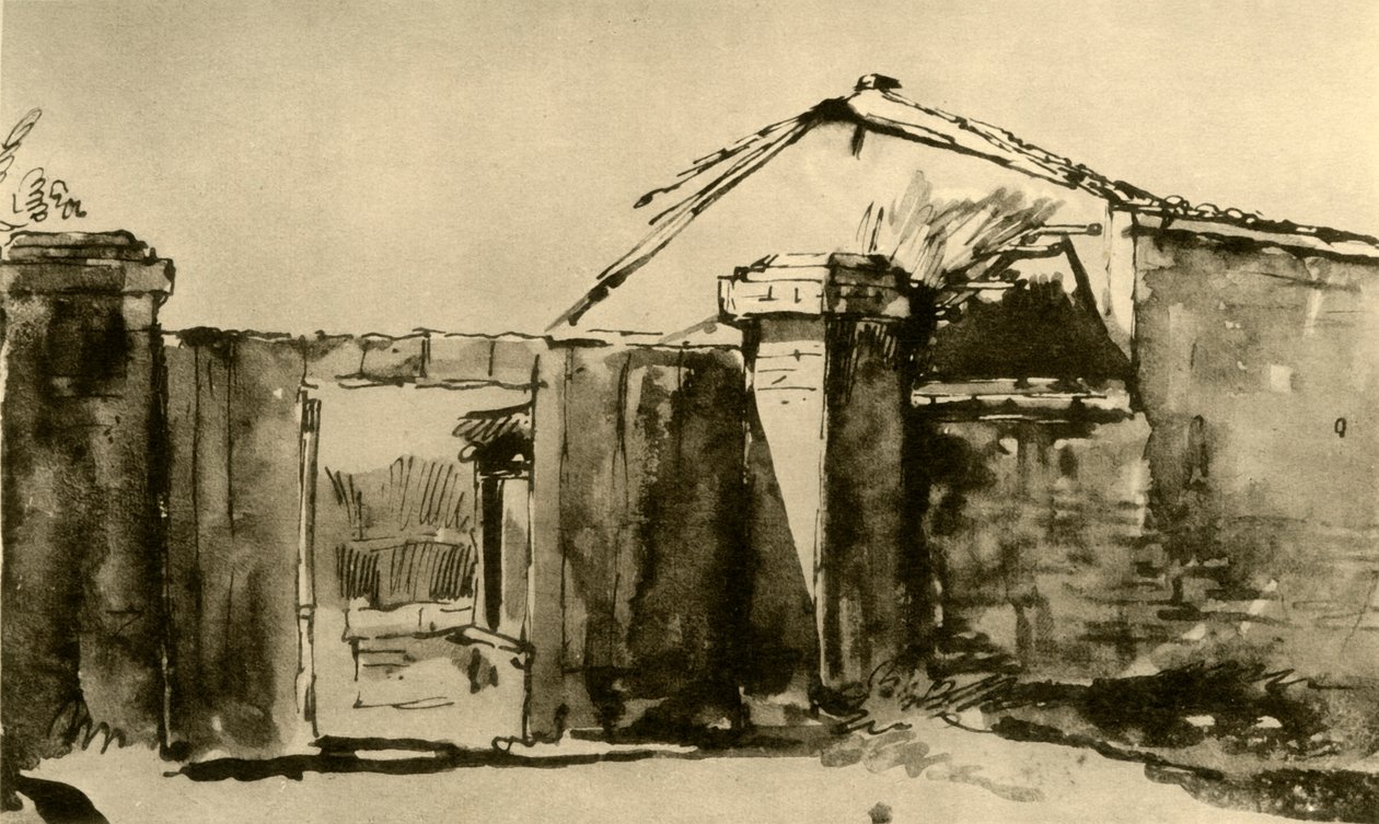 Entrada para um pátio, meados do século XVIII, 1928 de Giovanni Battista Tiepolo