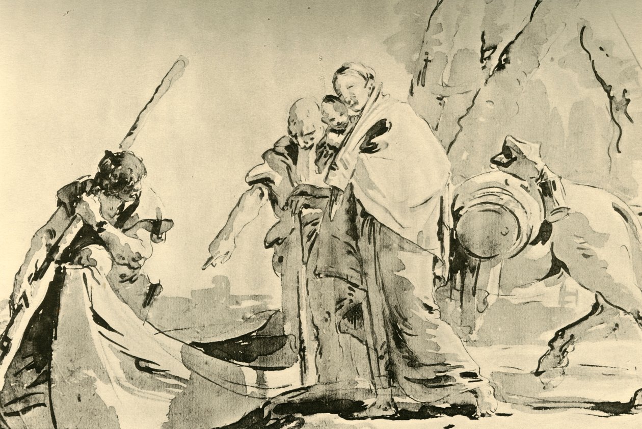Voo para o Egito, antes de 1752, 1928 de Giovanni Battista Tiepolo
