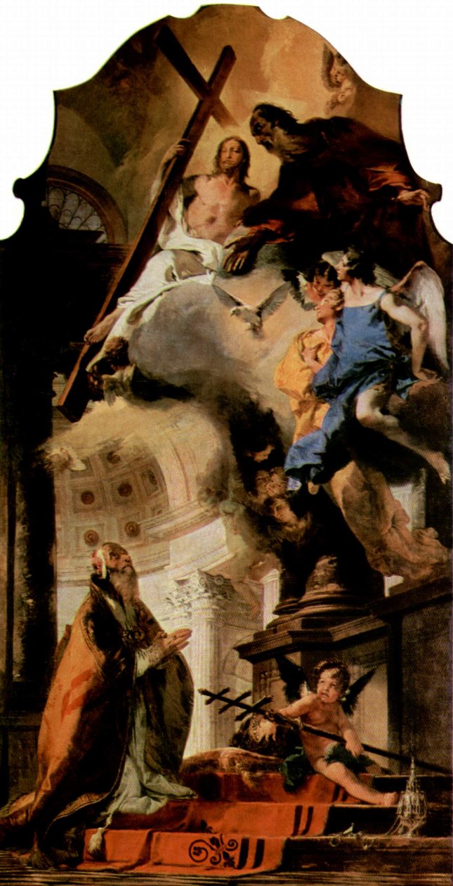 Alemão: A veneração da Trindade por São Clemente Papa São Clemente Adoração da Trindade de Giovanni Battista Tiepolo