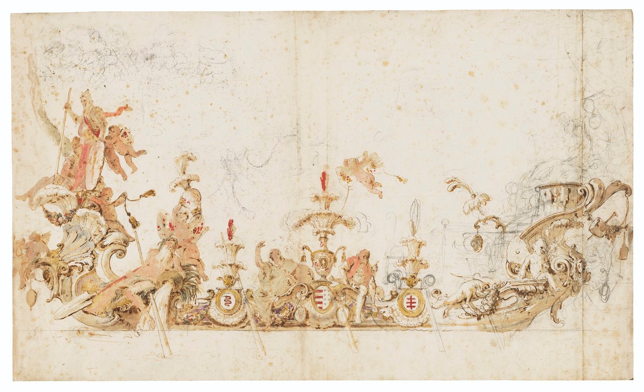 Giovanni Battista Tiepolo, Triunfo da Polónia (desenho para gôndola cerimonial) de Giovanni Battista Tiepolo