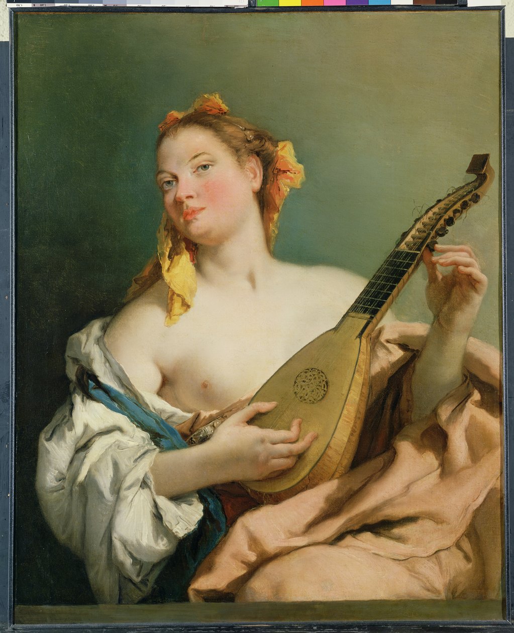 Menina com um bandolim, 1755-60 de Giovanni Battista Tiepolo