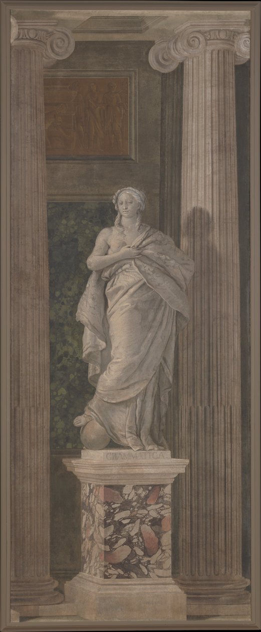 Gramática, 1760 (afresco transferido para a tela) de Giovanni Battista Tiepolo