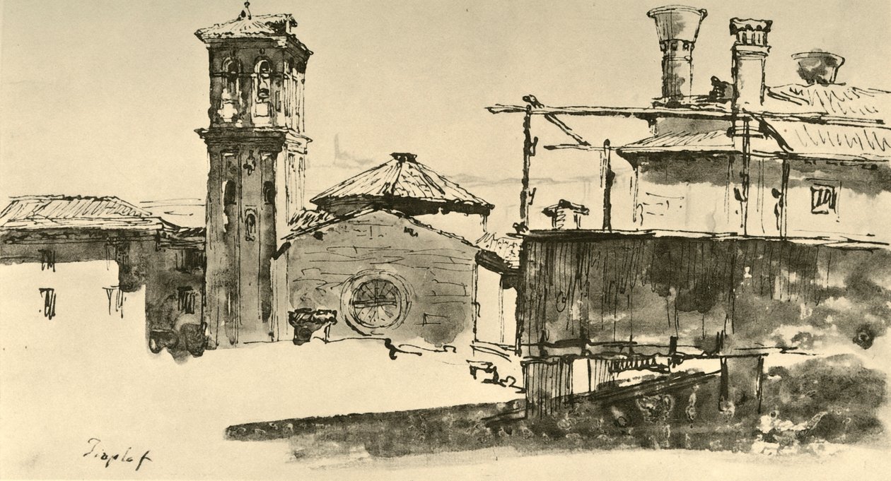 Grupo de edifícios, meados do século XVIII, 1928 de Giovanni Battista Tiepolo