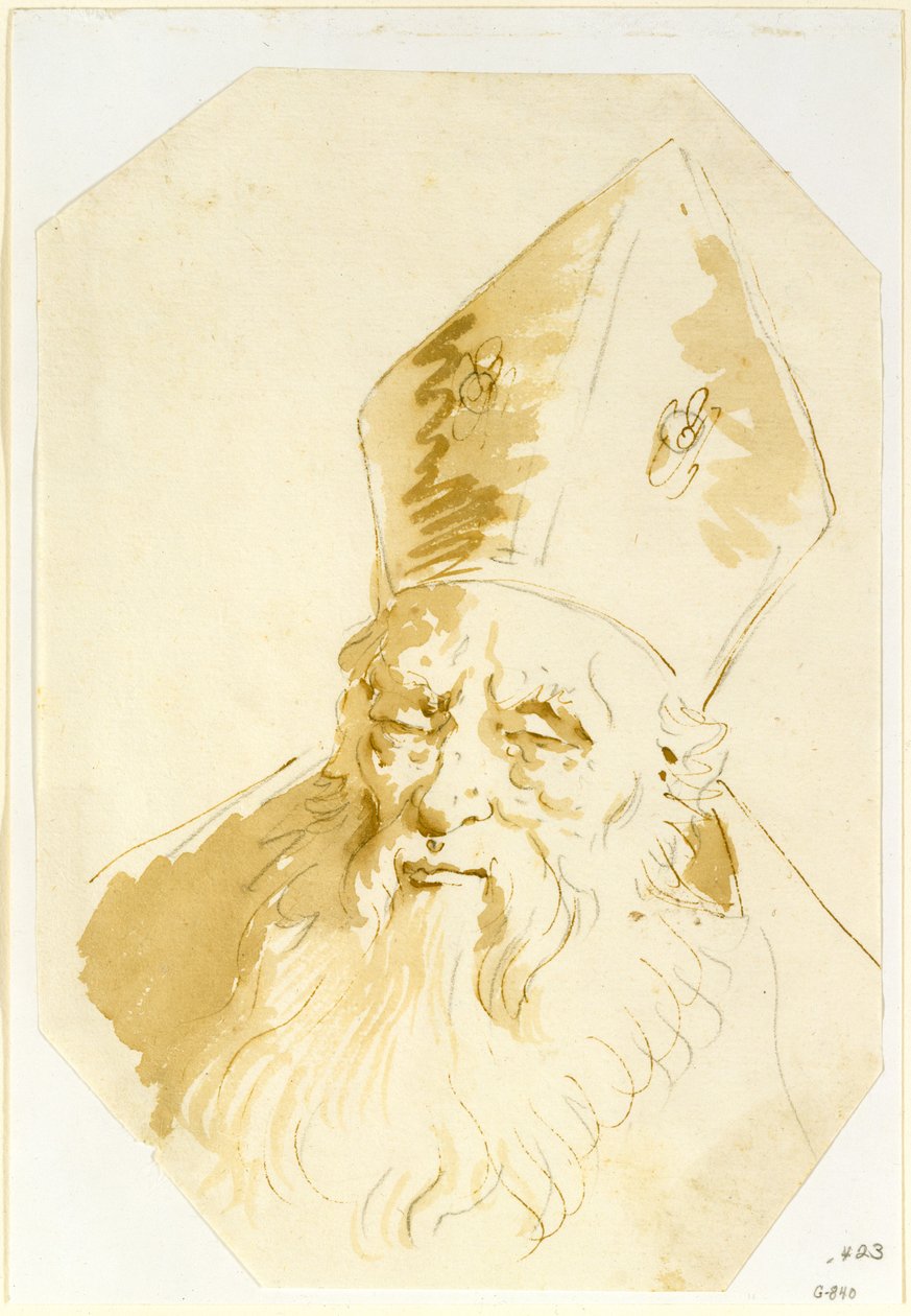 Cabeça de um bispo de Giovanni Battista Tiepolo