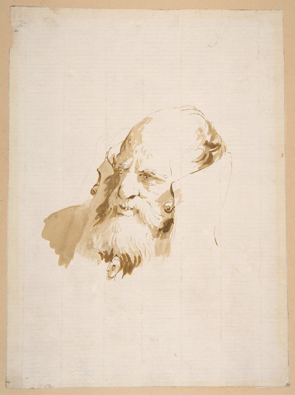 Cabeça de um homem com gola alta de Giovanni Battista Tiepolo