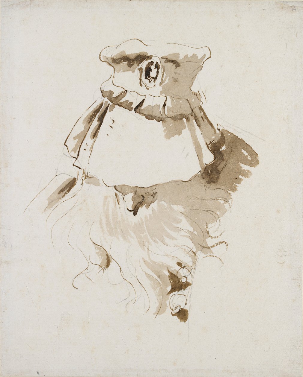 Cabeça de um homem barbudo, meados do século XVIII de Giovanni Battista Tiepolo
