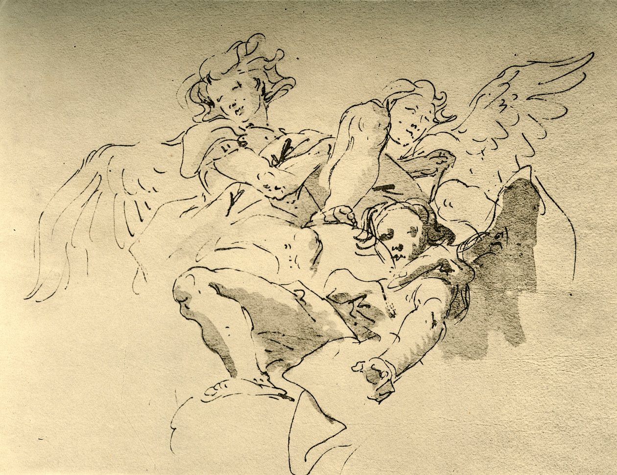 Anjos pairando, meados do século XVIII, 1928 de Giovanni Battista Tiepolo