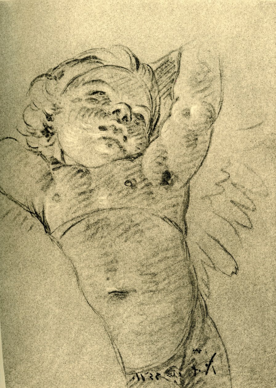 Pairando Cupido, meados do século XVIII, 1928 de Giovanni Battista Tiepolo