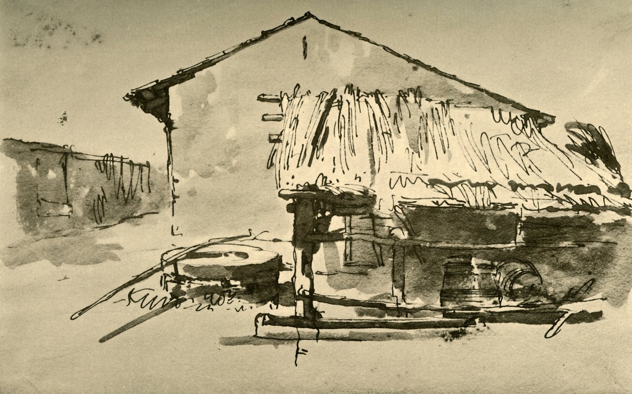 Interior de um pátio, meados do século XVIII, 1928 de Giovanni Battista Tiepolo