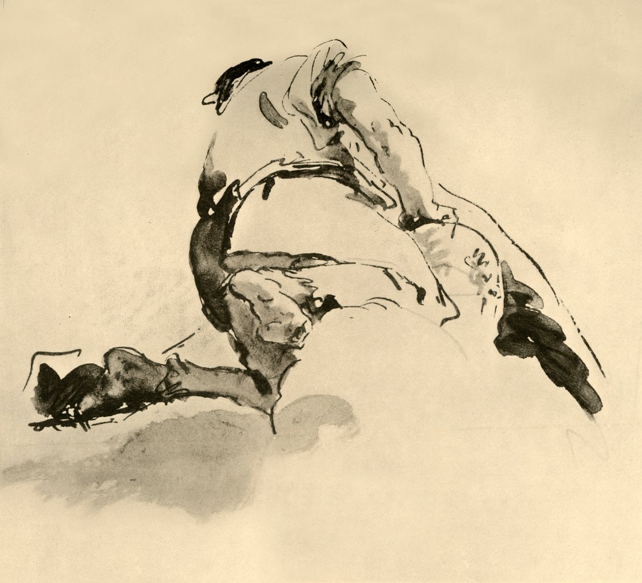 Figura ajoelhada vista de trás, meados do século XVIII, 1928 de Giovanni Battista Tiepolo