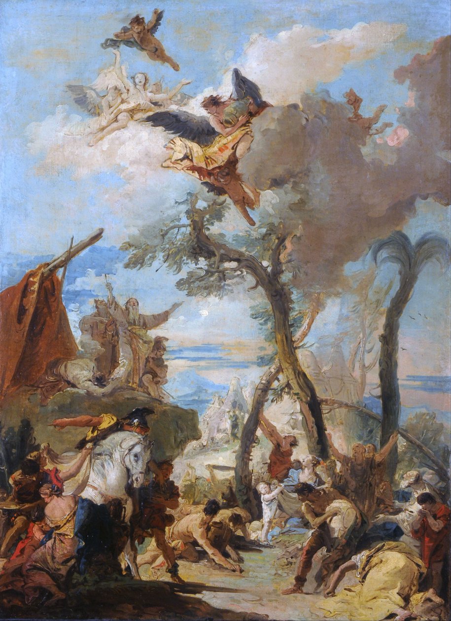 Os hebreus a recolher o maná no deserto (esboço) de Giovanni Battista Tiepolo