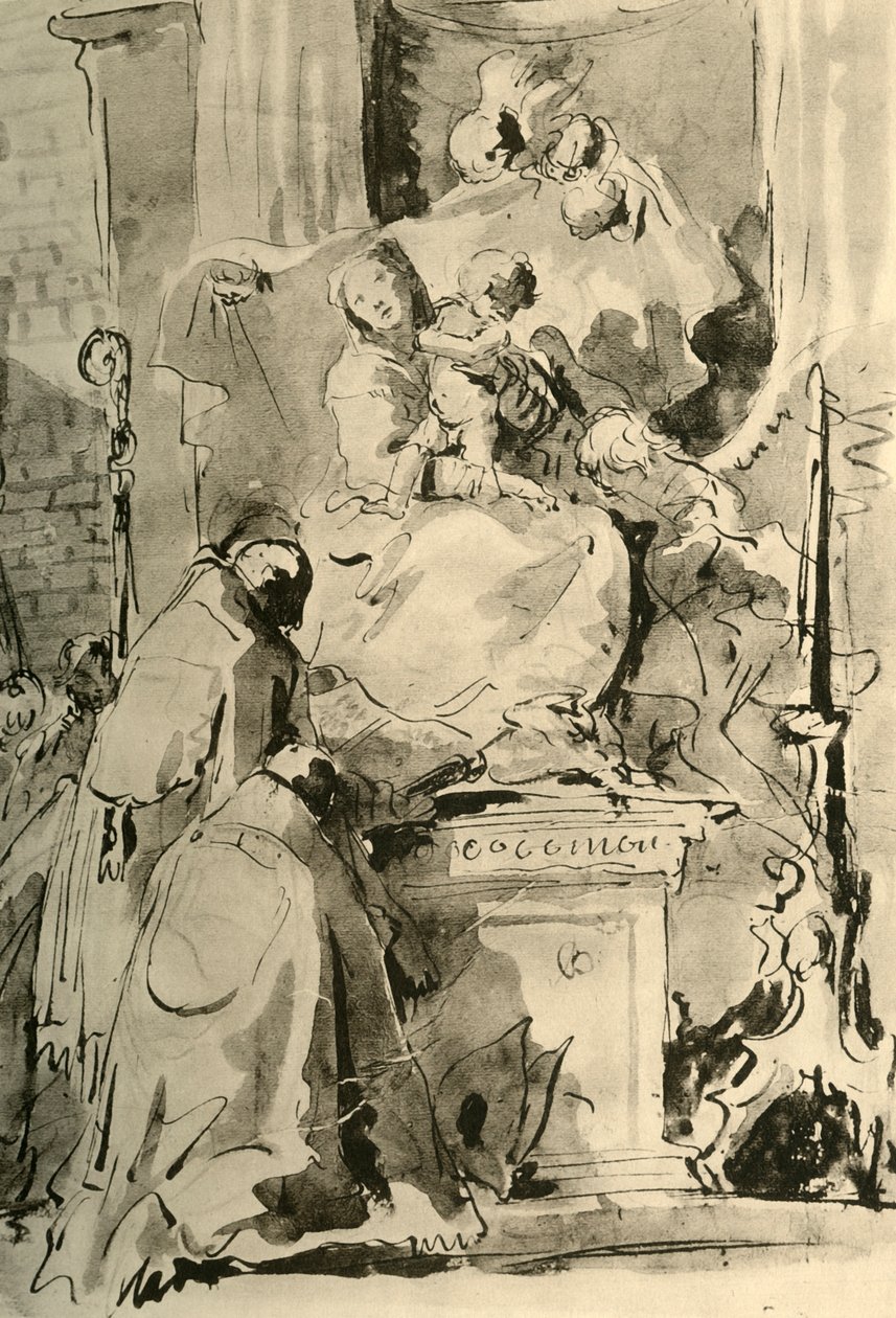 Madonna entronizada e dois Bispos, meados do século XVIII, 1928 de Giovanni Battista Tiepolo