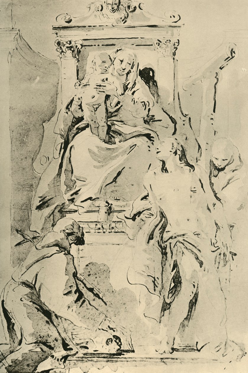 Madonna entronizada com os santos, meados do século XVIII, 1928 de Giovanni Battista Tiepolo
