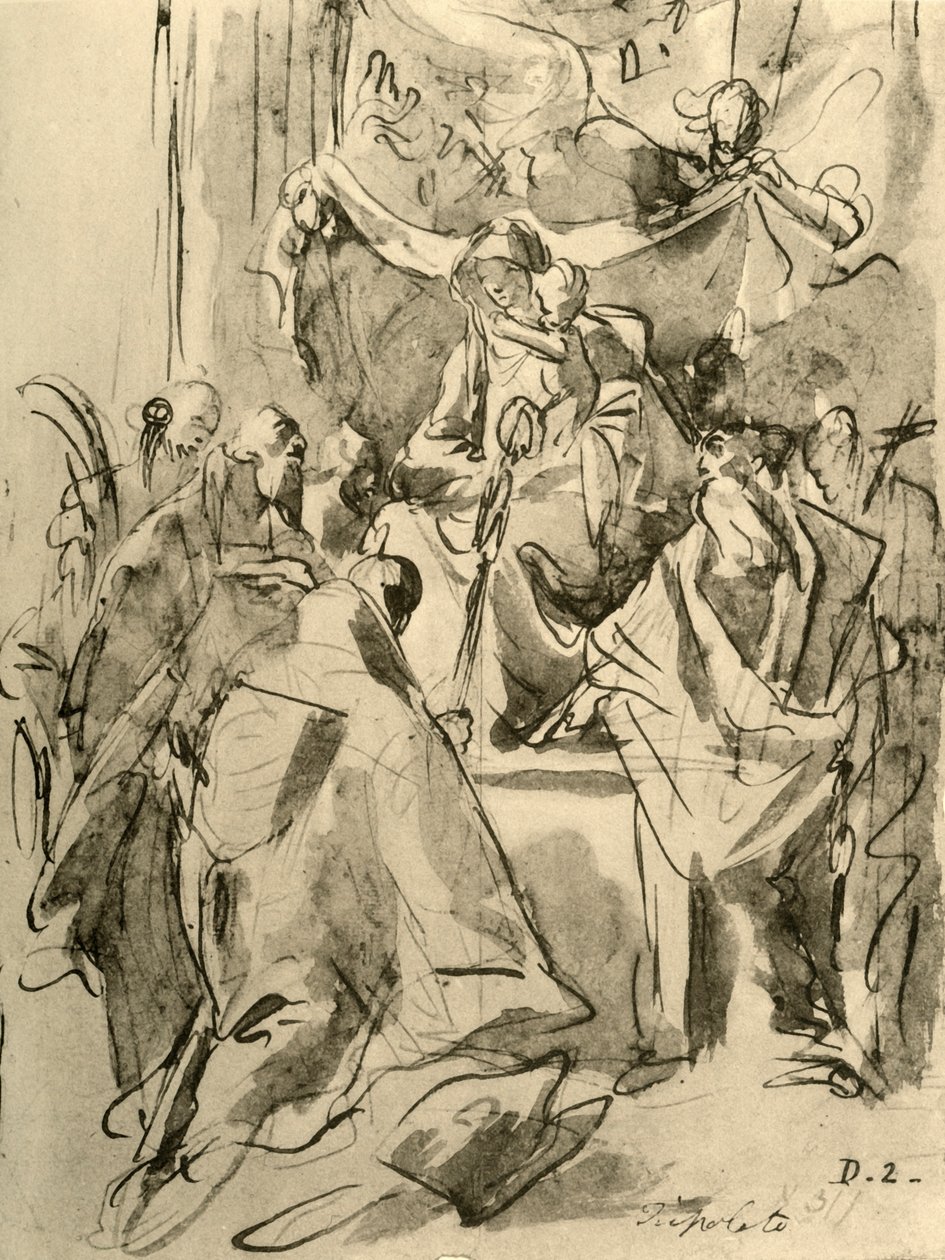 Madonna entronizada com os santos, meados do século XVIII, 1928 de Giovanni Battista Tiepolo