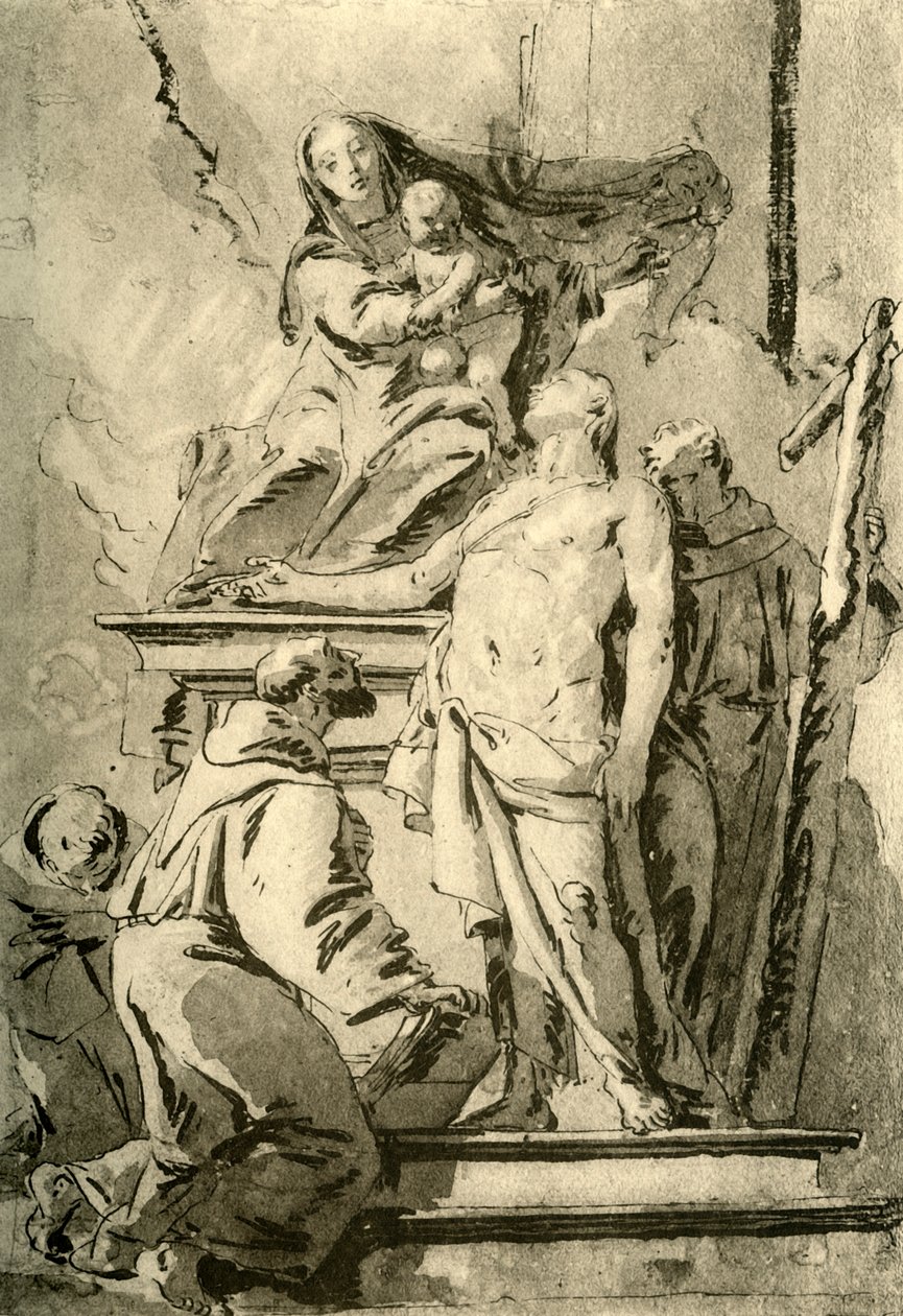 Madonna entronizada com os santos, meados do século XVIII, 1928 de Giovanni Battista Tiepolo