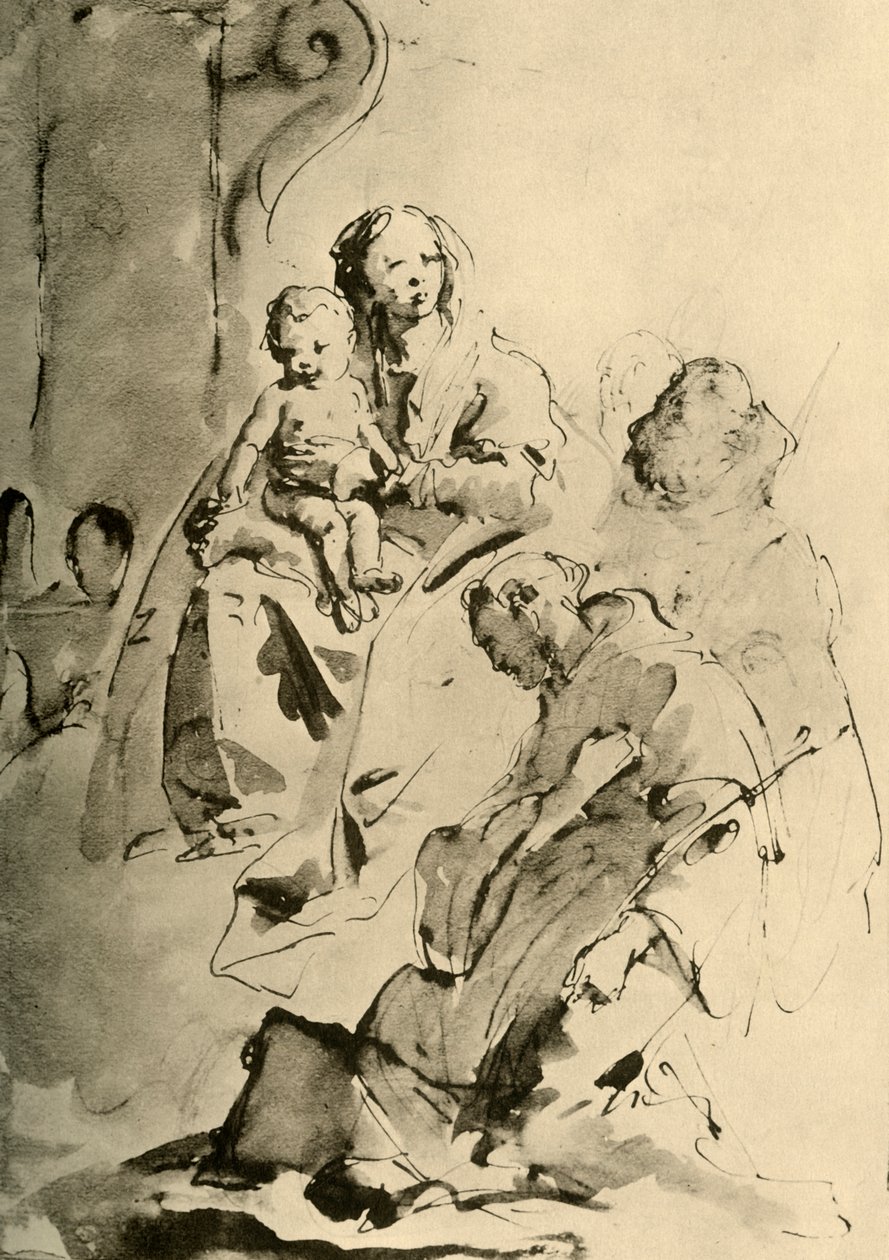 Madonna com dois santos, meados do século XVIII, 1928 de Giovanni Battista Tiepolo