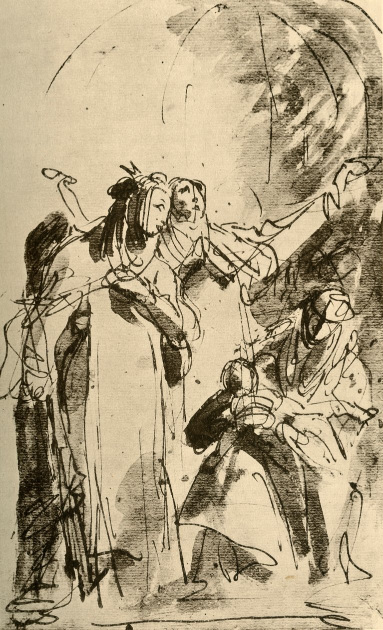 Madonna com dois santos do sexo feminino, 1747-1748, 1928 de Giovanni Battista Tiepolo