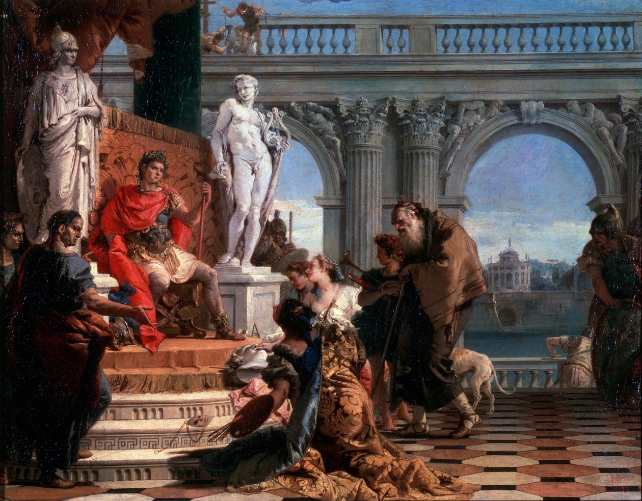 Mecenas apresentando as artes a Augusto, 1743. de Giovanni Battista Tiepolo