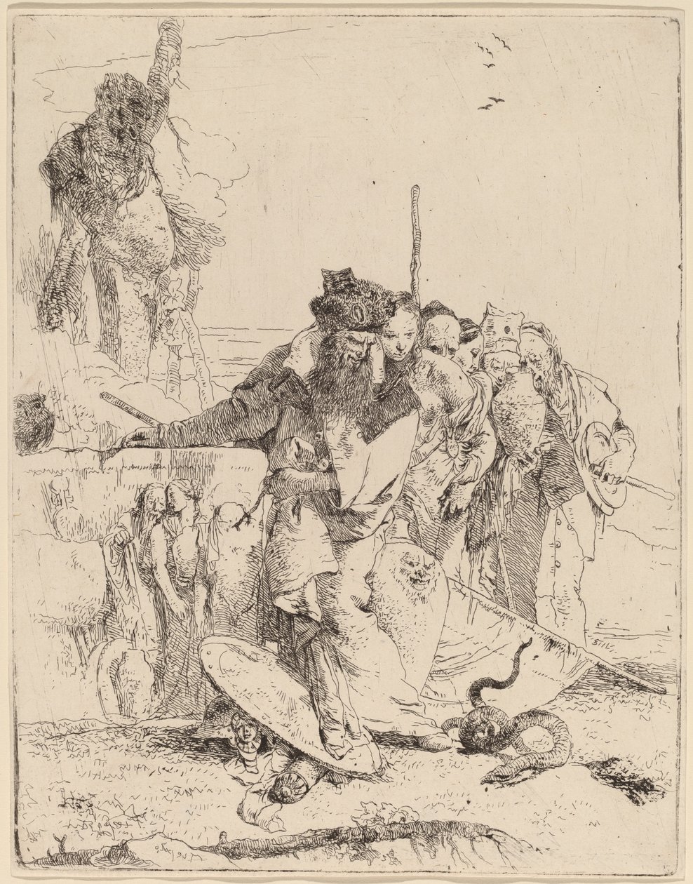 Mágico e outros sobre uma serpente de Giovanni Battista Tiepolo