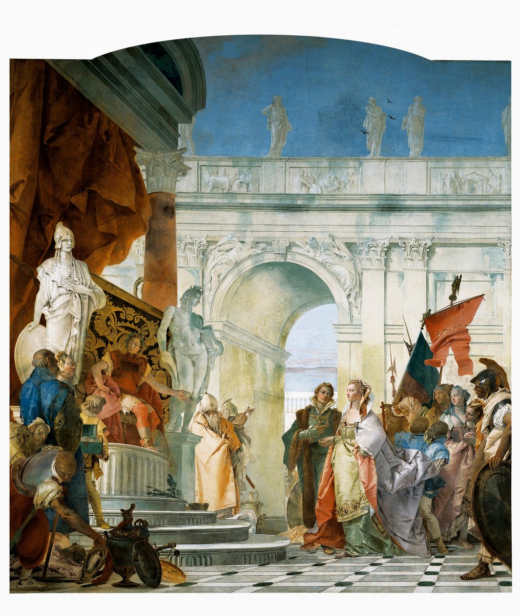 Magnanimidade de Cipião, detalhe das Glórias de Cipião Africano e Alexandre, o Grande, 1743 de Giovanni Battista Tiepolo