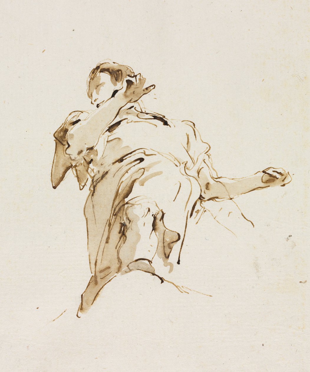 Figura masculina (?) vista de baixo de Giovanni Battista Tiepolo