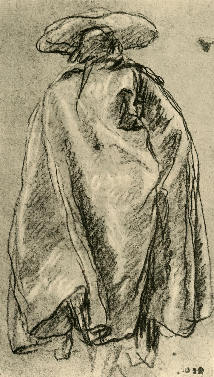 Homem de capa grande, visto por trás, 1752, 1928 de Giovanni Battista Tiepolo