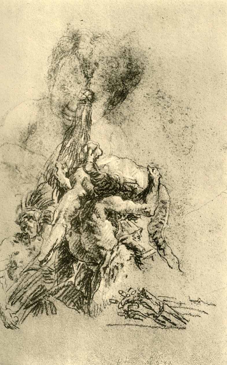 Homem com um crocodilo nas costas, 1752-1753, 1928 de Giovanni Battista Tiepolo