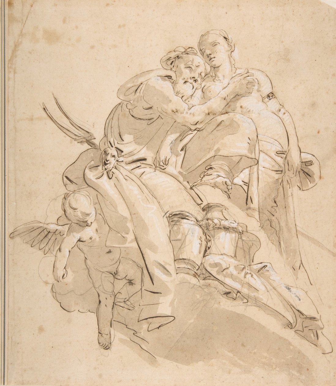 Divindade Marinha com Figura Feminina Atendente, ca. 1716-1770. de Giovanni Battista Tiepolo