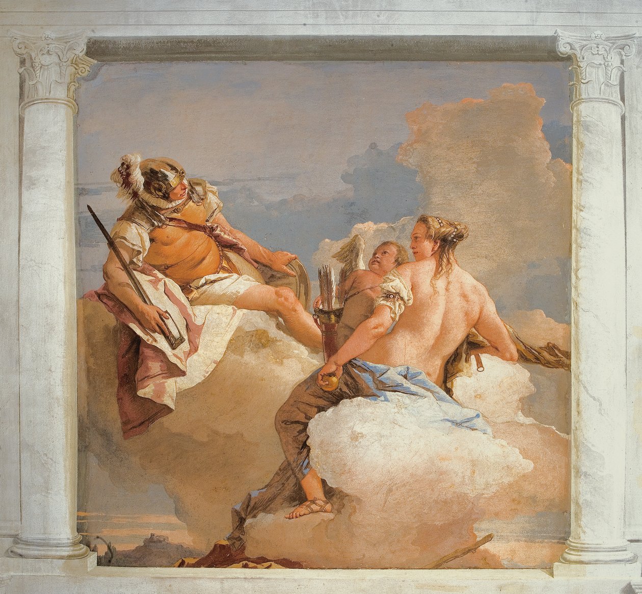 Marte e Vênus, da Sala das Deidades Olimpianas na Foresteria (Guesthouse) 1757 de Giovanni Battista Tiepolo