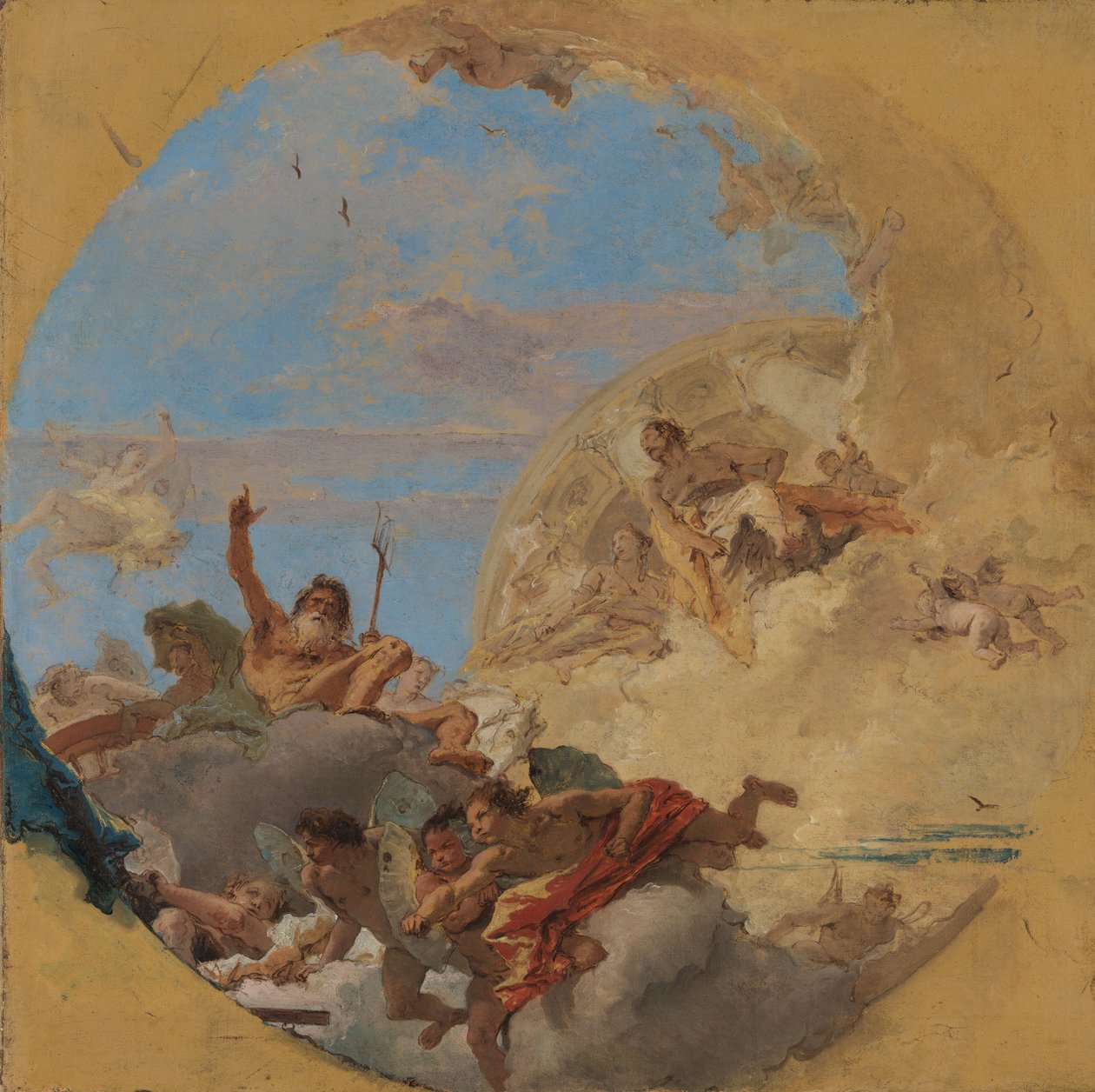 Netuno e os ventos. de Giovanni Battista Tiepolo