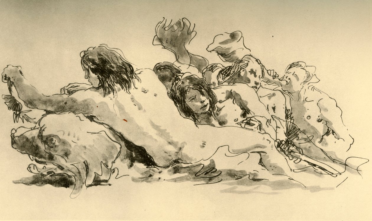 Nereidas e Tritão, c1753-1762, 1928 de Giovanni Battista Tiepolo
