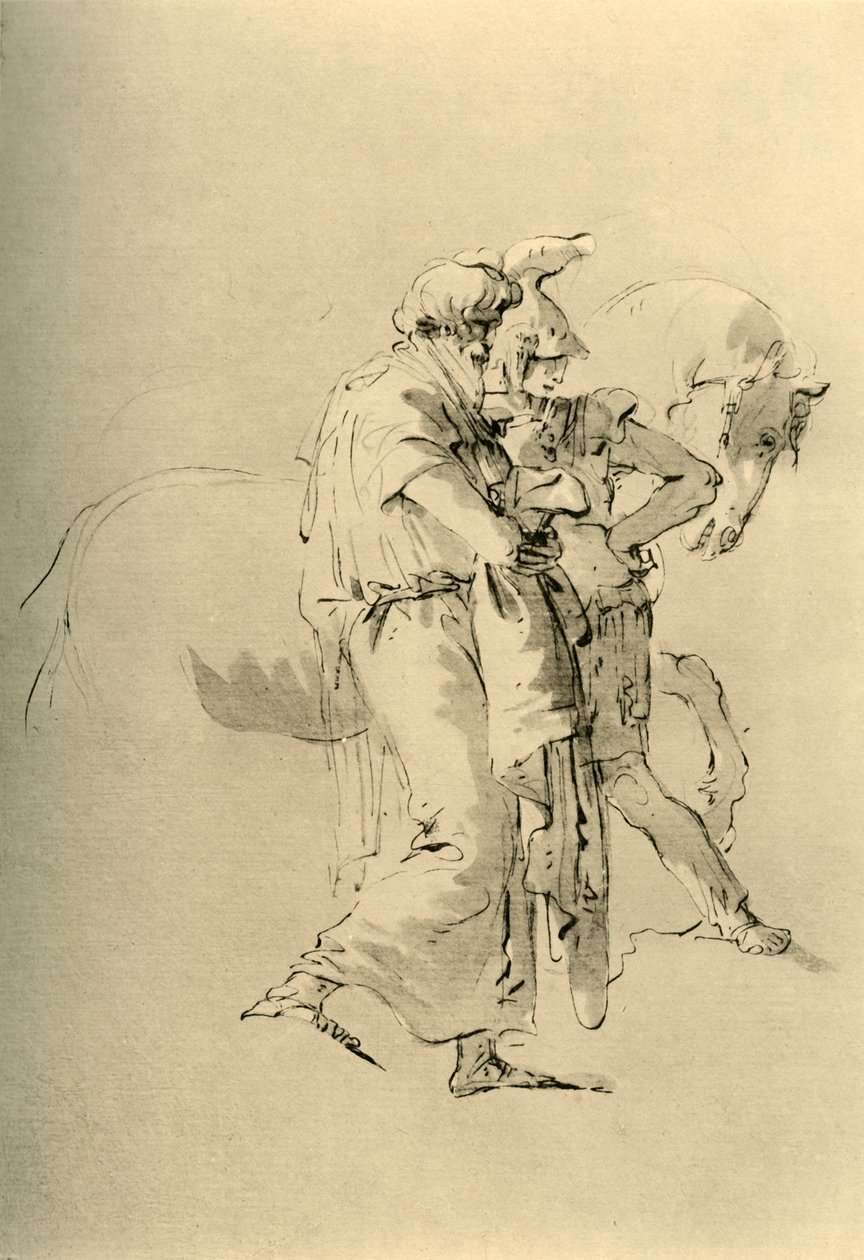 Velho e jovem soldado, meados do século XVIII, 1928 de Giovanni Battista Tiepolo