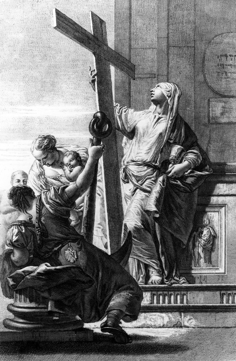 Personificações de fé, esperança e amor, gravadas por Pietro Monaco, c.1750 de Giovanni Battista Tiepolo