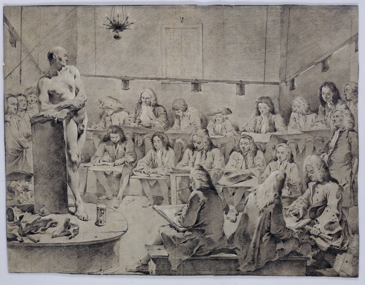 Piazzetta&39;s Academy: artistas desenhando um nu de Giovanni Battista Tiepolo