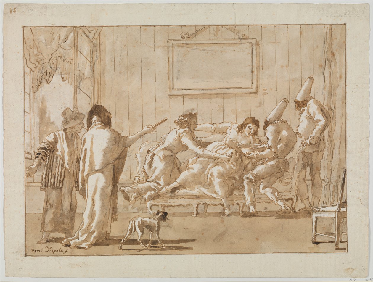 Punchinellos Mãe  Doente na Gravidez, c.1800 de Giovanni Battista Tiepolo