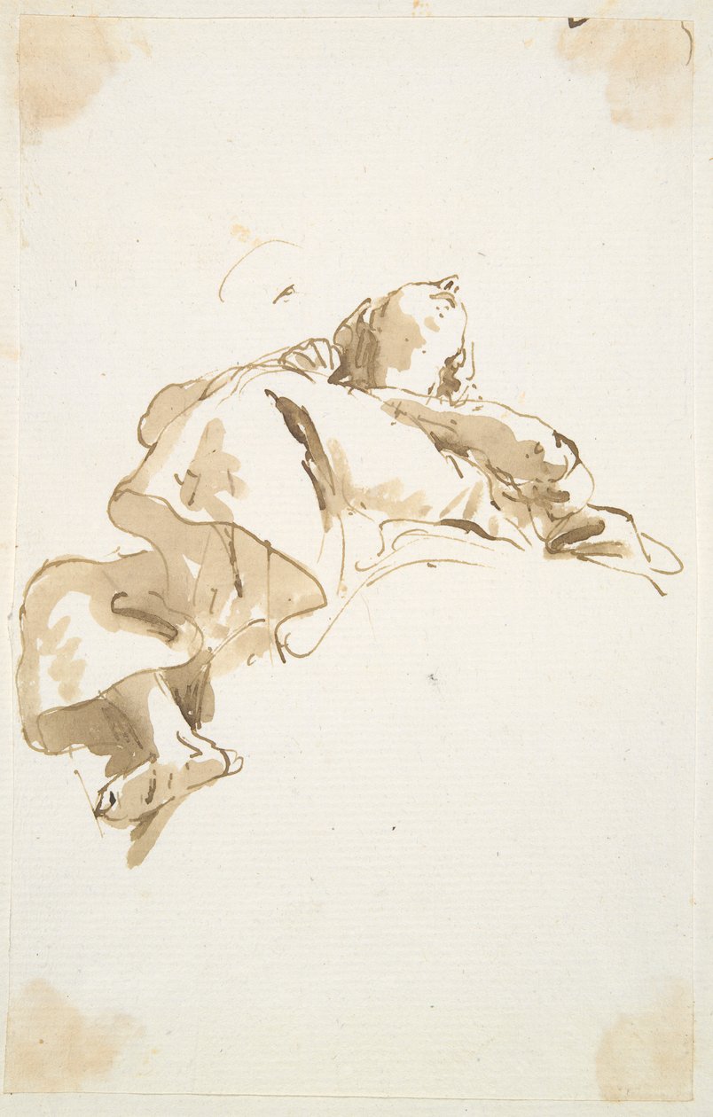 Figura feminina recortada vista de baixo de Giovanni Battista Tiepolo