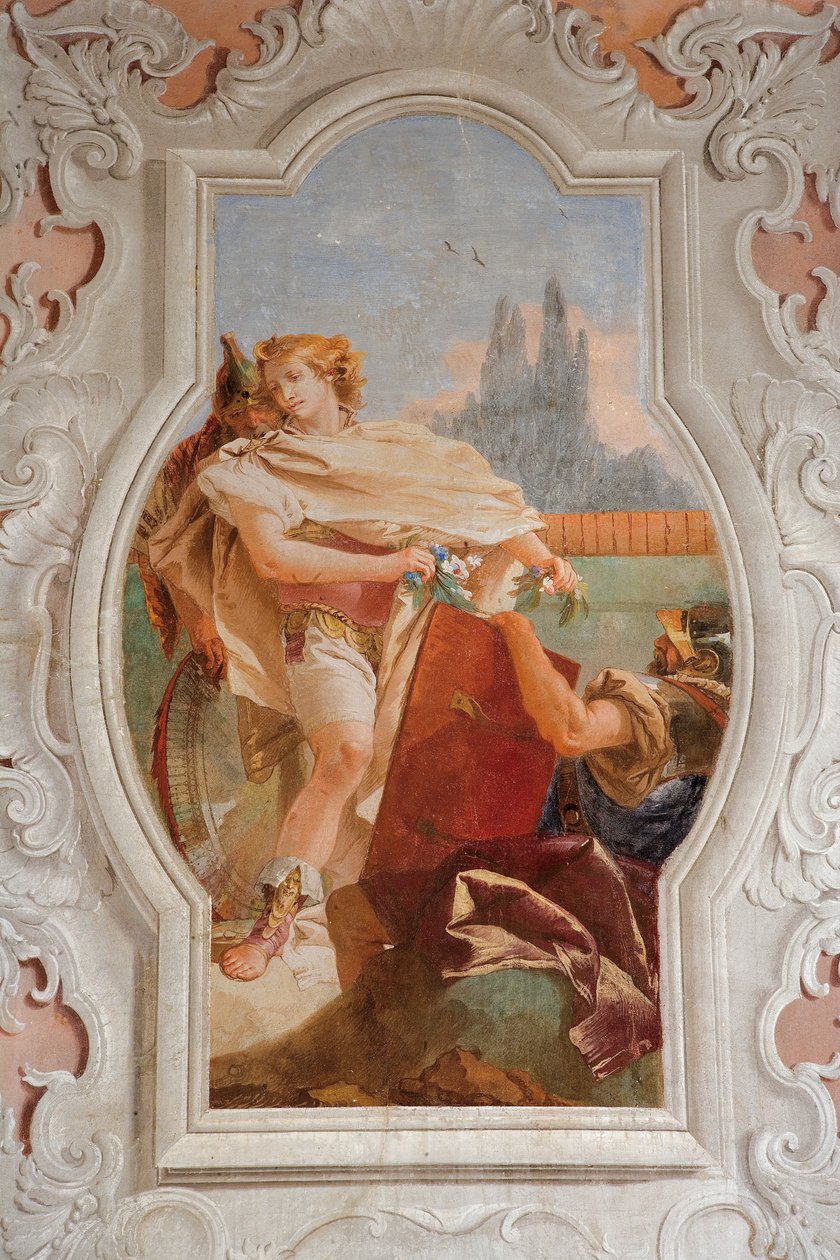 Rinaldo Envergonhado de Seu Passado, da Sala de Jerusalém Entregue na Palazzina, 1757 de Giovanni Battista Tiepolo