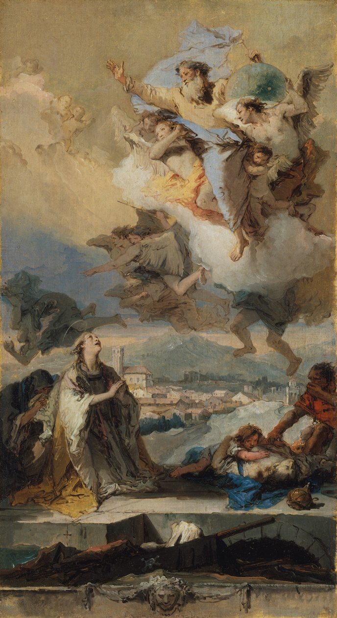 Santa Tecla rezando pelos atingidos pela peste, 1758-59 de Giovanni Battista Tiepolo