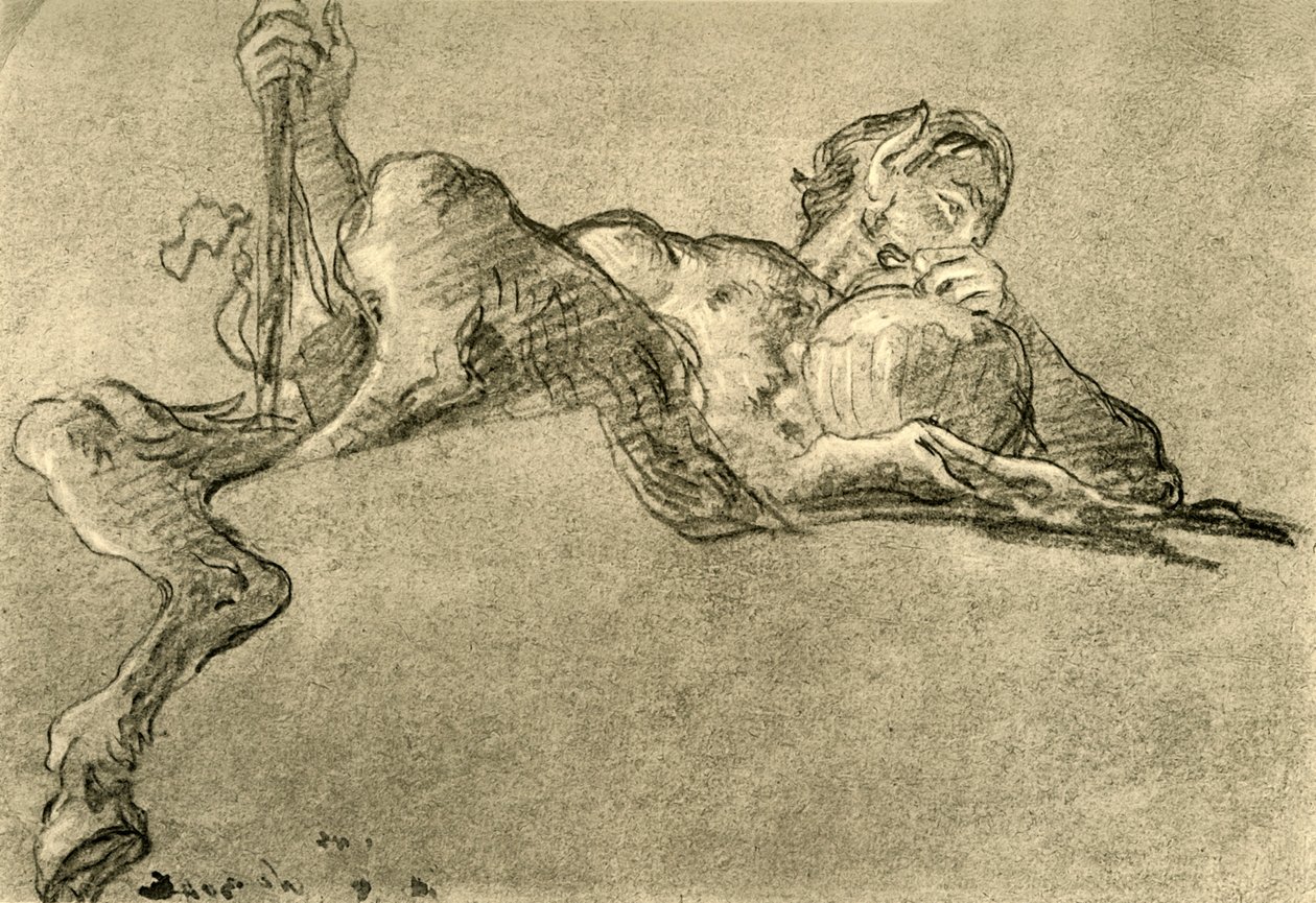 Sátiro com jarro de vinho, c1761, 1928 de Giovanni Battista Tiepolo