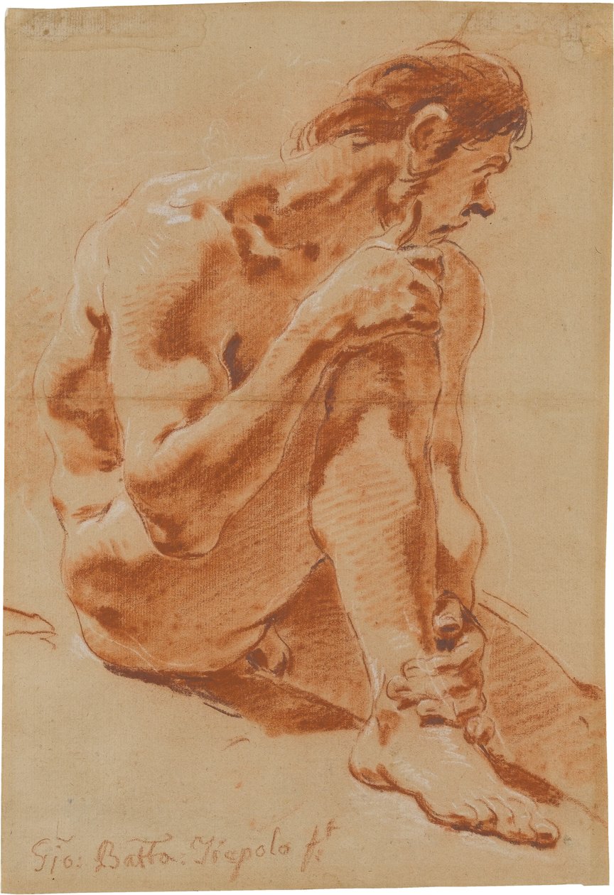 Nu masculino sentado de Giovanni Battista Tiepolo